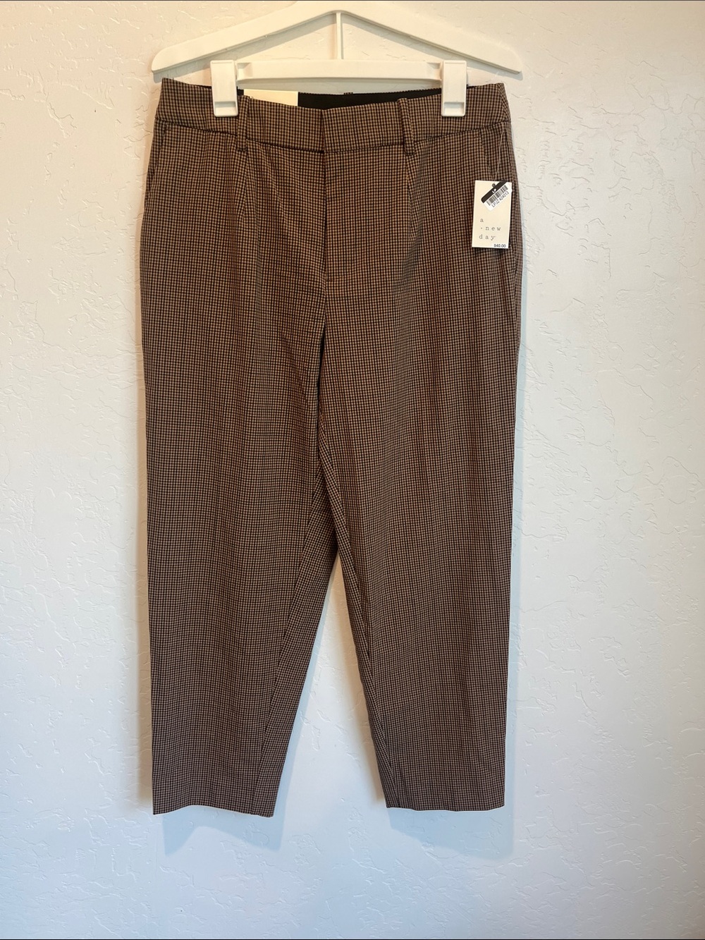 a new day Brown Micro-Check Dress Pants